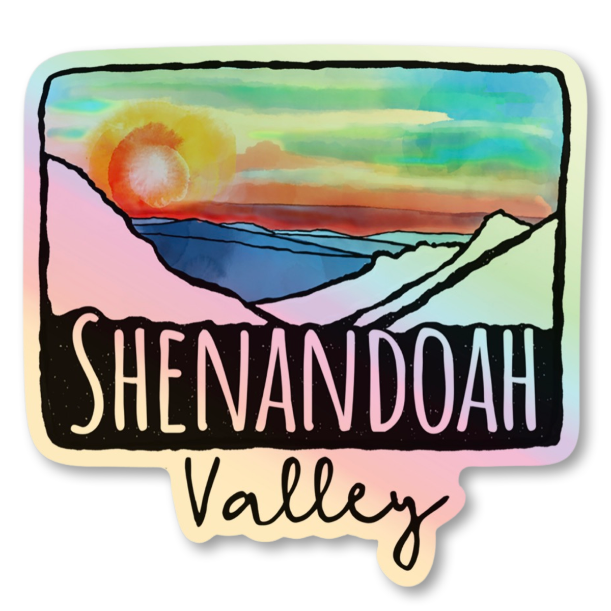 Shenandoah Valley Die Cut Sticker: 4" Non-holographic