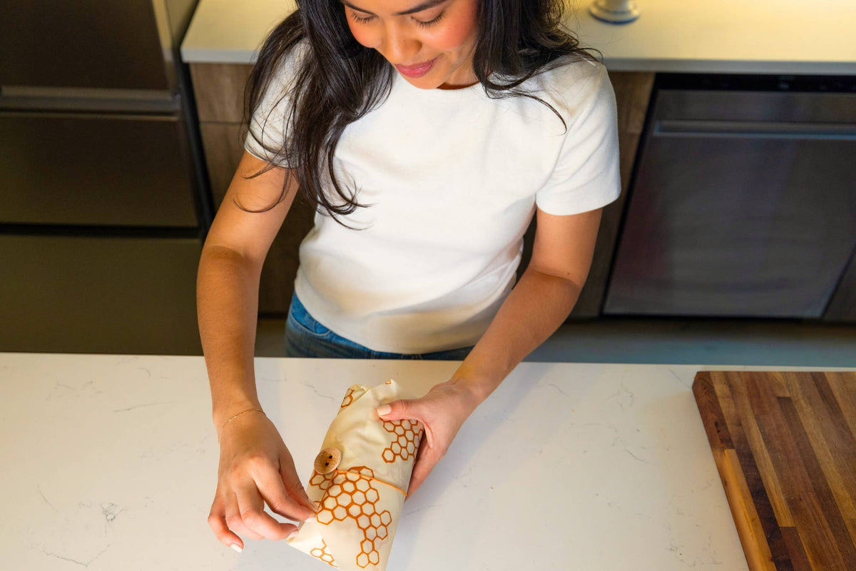 Bees Wrap Lunch 3 Pack - Honeycomb Print