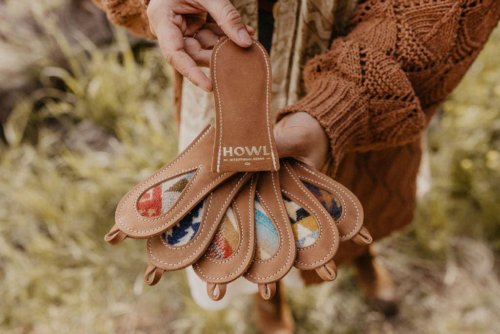 Panhandler Cast Iron Handles: Caramel Leather