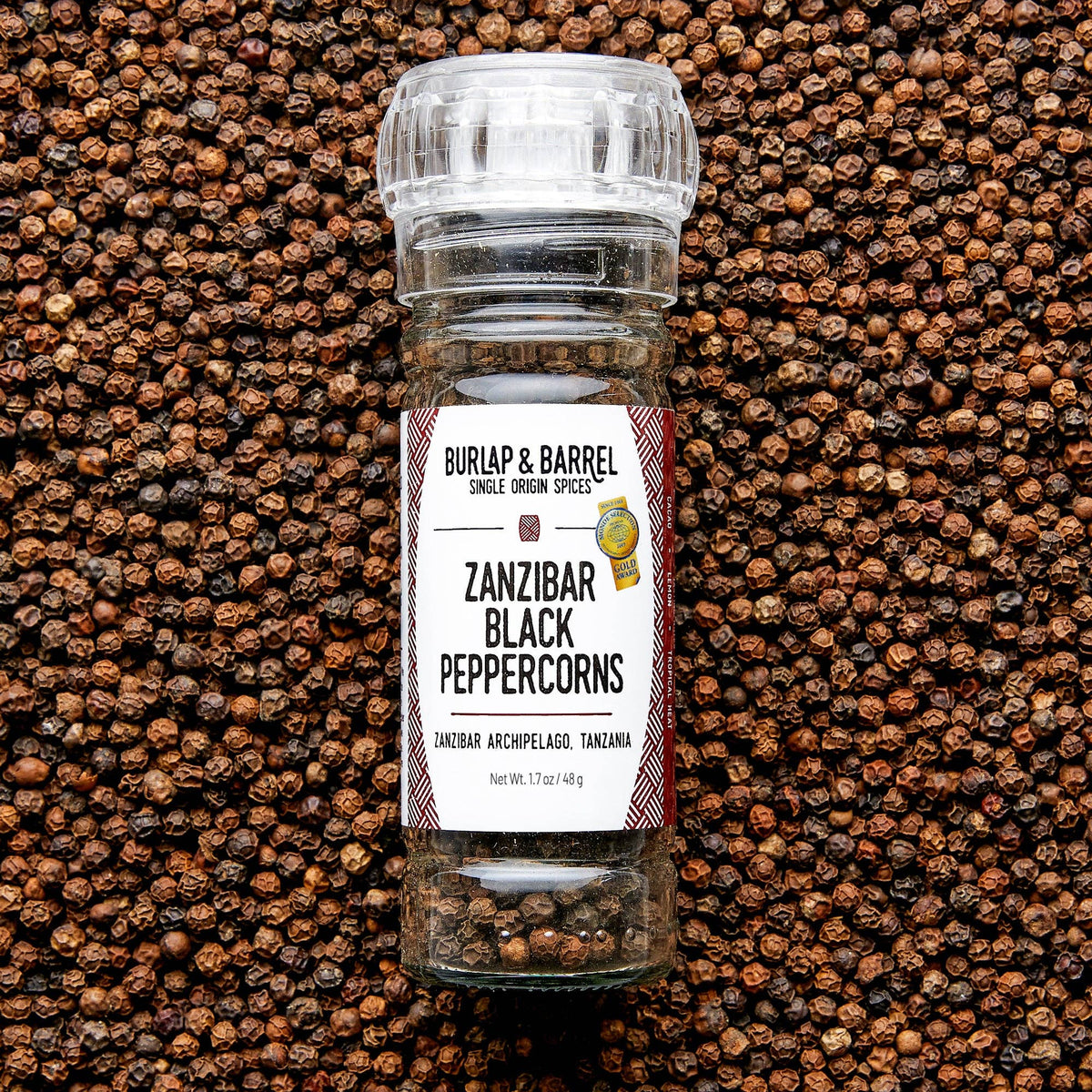 Zanzibar Black Peppercorns - Single Origin Spice & Seasoning: 2.0 oz glass jar
