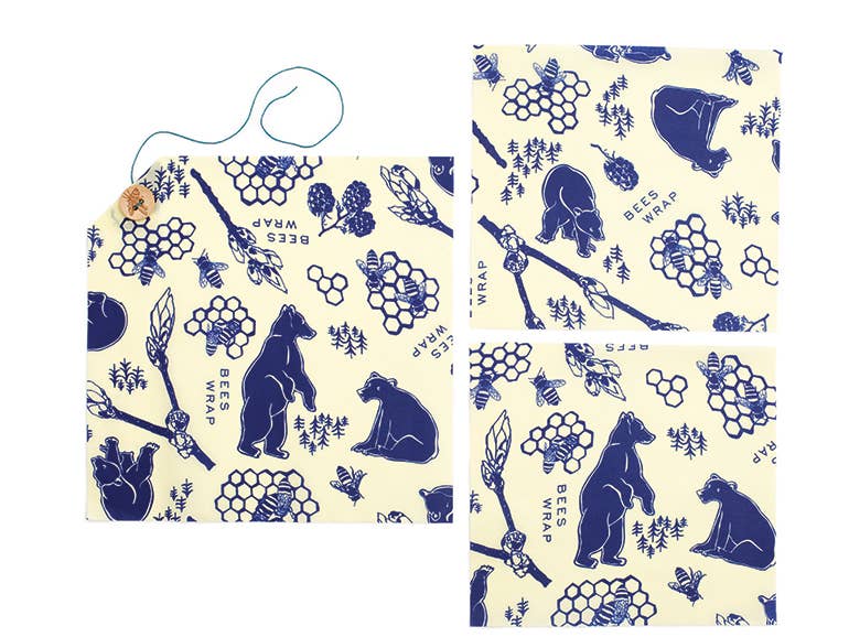 Bees Wrap Lunch 3 Pack - Bees & Bears Print