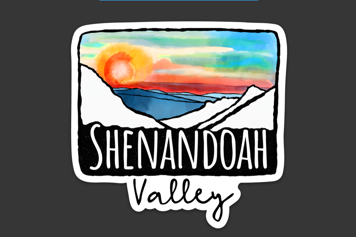 Shenandoah Valley Die Cut Sticker: 4" Non-holographic