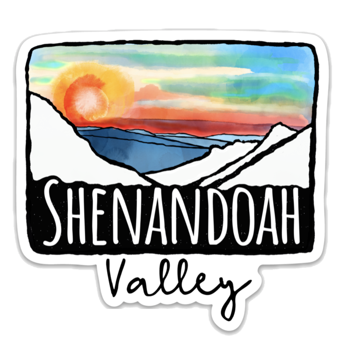 Shenandoah Valley Die Cut Sticker: 4" Non-holographic